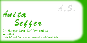 anita seffer business card